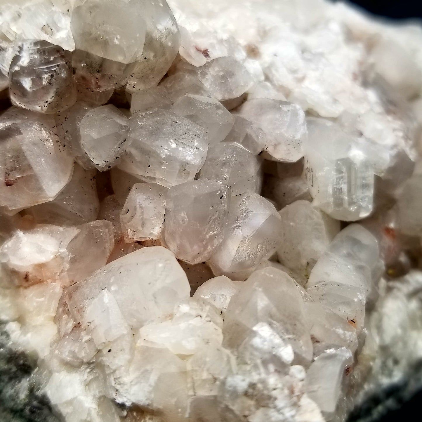 #11087 Hematite on clear Combined form Calcite with Hematite inclusions