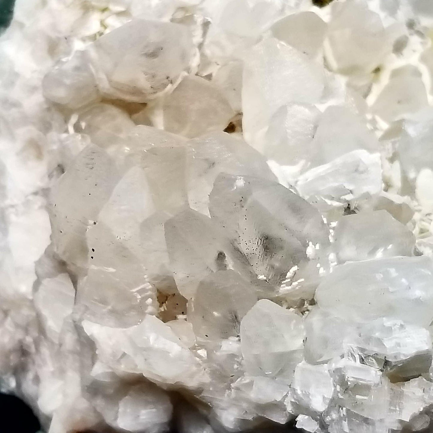 #11094 White Dolomite and Chalcopyrite on clear Combined form Calcite with Chalcopyrite phantom