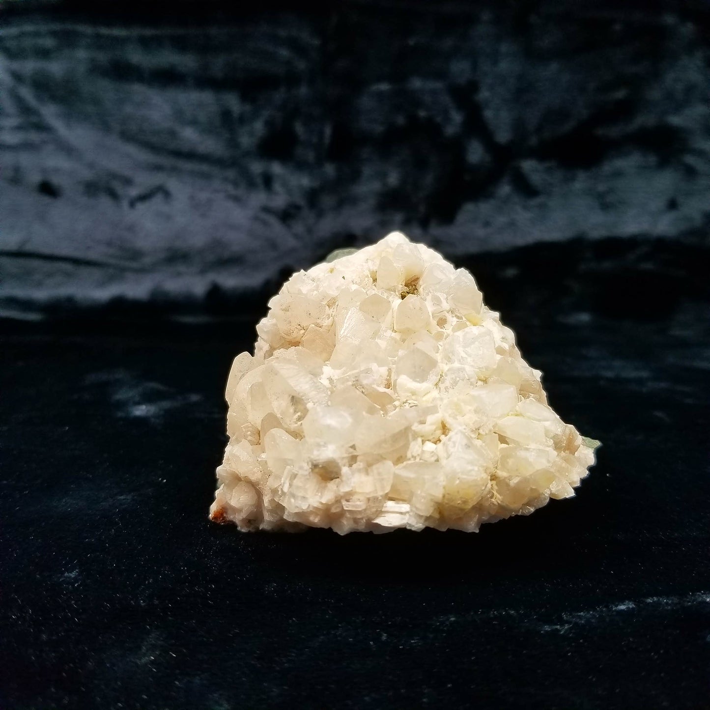 #11094 White Dolomite and Chalcopyrite on clear Combined form Calcite with Chalcopyrite phantom