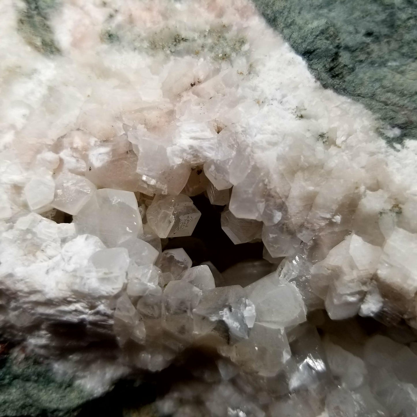 #11117 Chalcopyrite and white Dolomite on clear Combined form Calcite