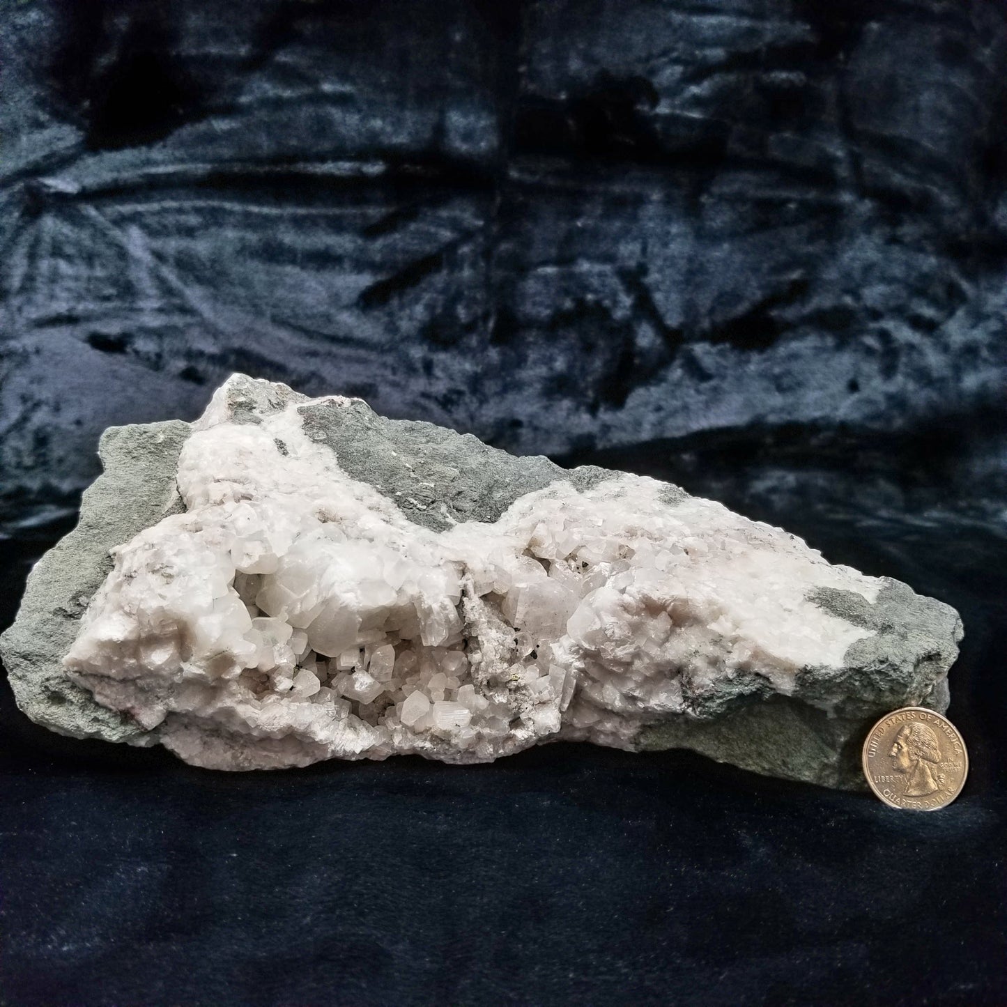 #11118 Combined form Calcite with Spirit Quartz and pyrite formation on matrix