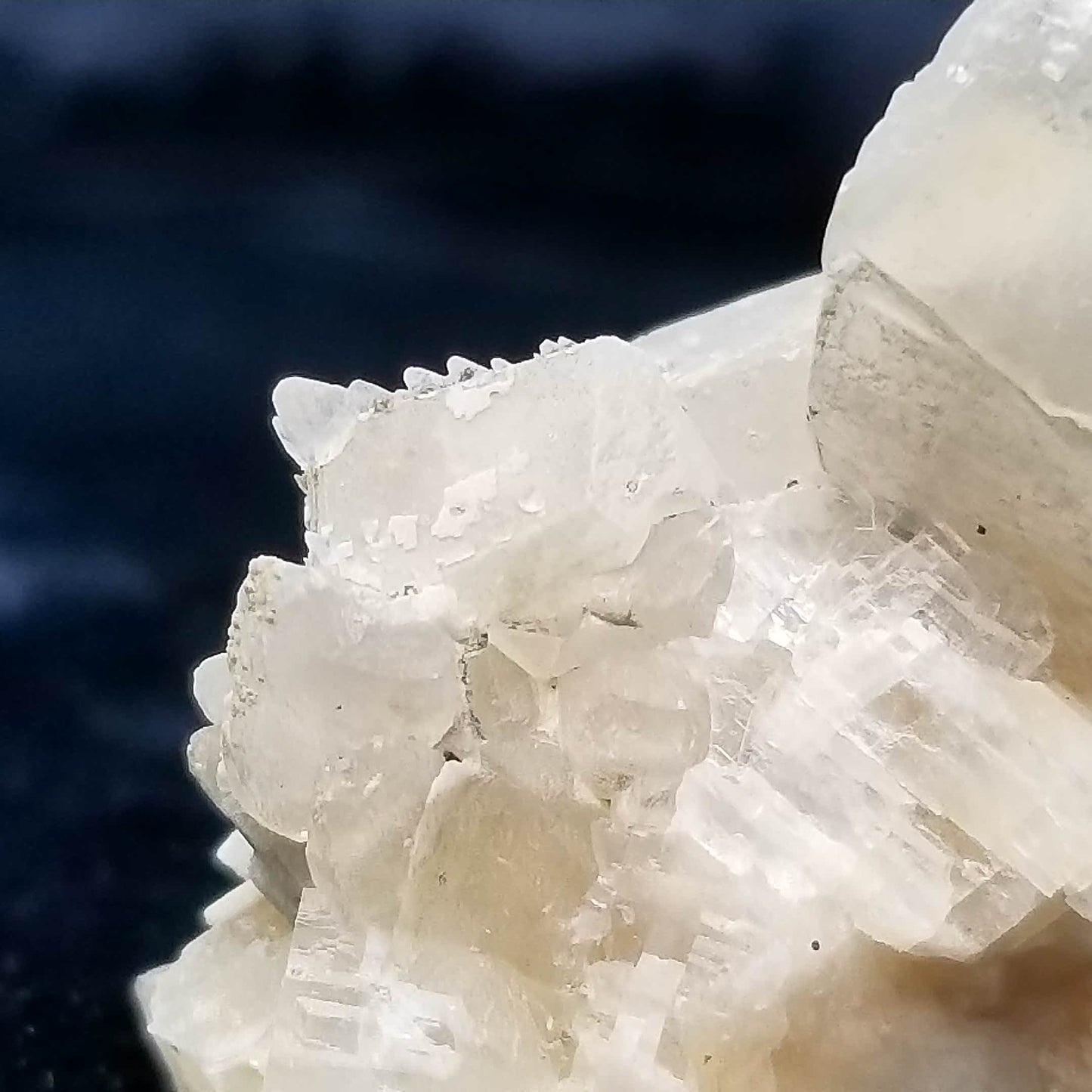 #11132 White Dolomite on clear Combined form Calcite