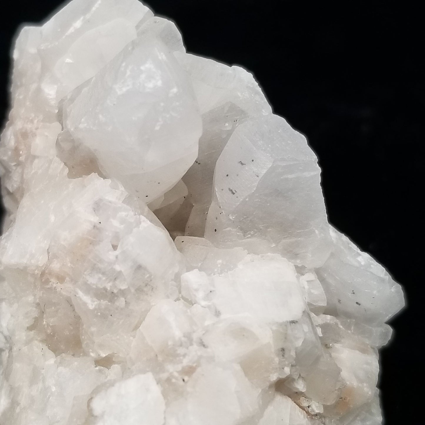 #11133 White and clear Combined form Calcite with Chalcopyrite inclusions