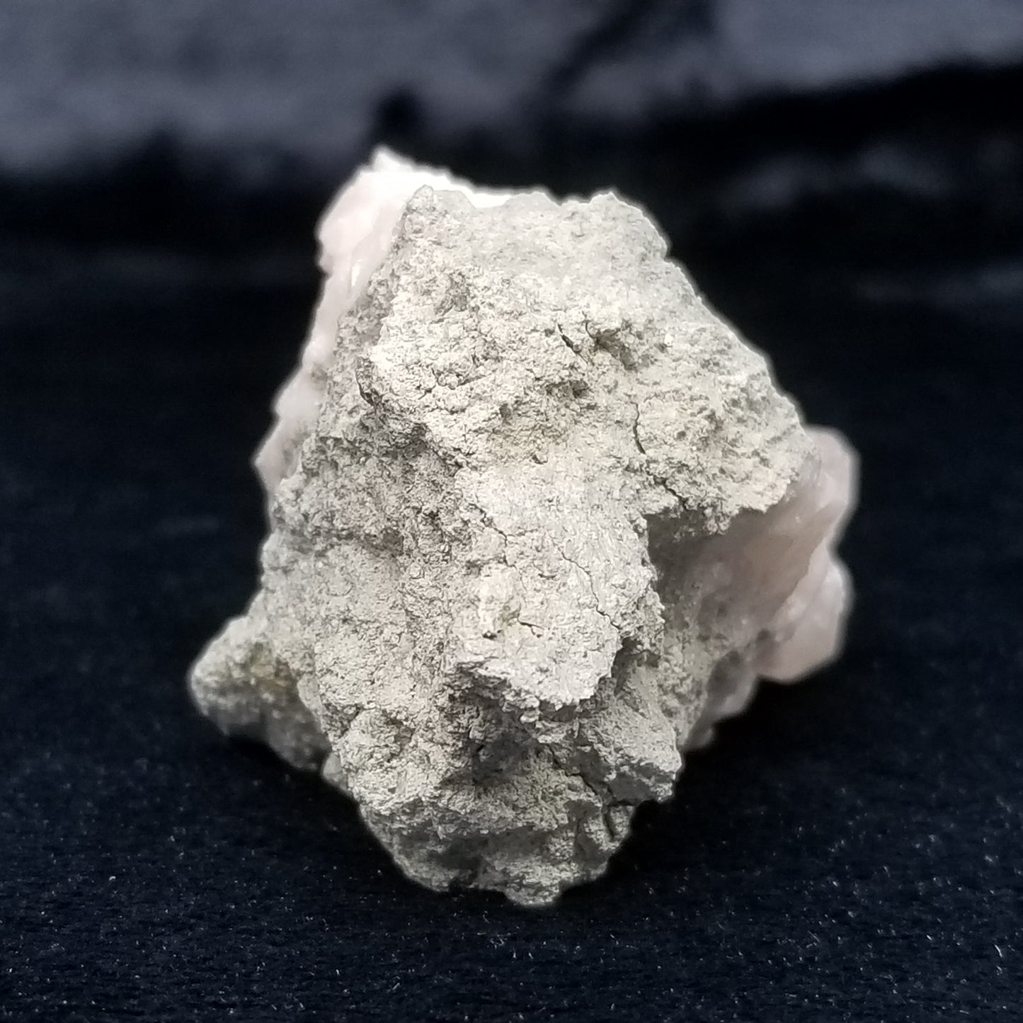 #11151 Chalcopyrite and white Dolomite dust on clear Combined form Calcite