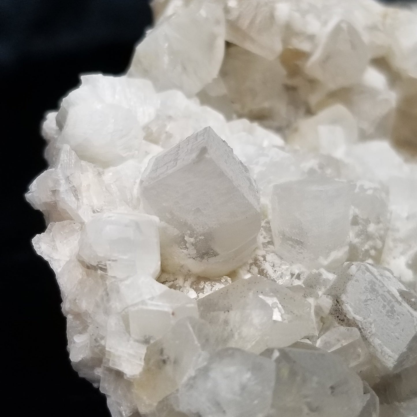 #11168 White Dolomite and Hematite on clear Combined form Calcite and Dogtooth Spar Calcite