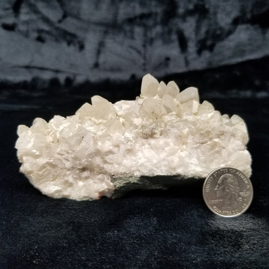 #11171 White Dolomite on clear Combined form Calcite cluster