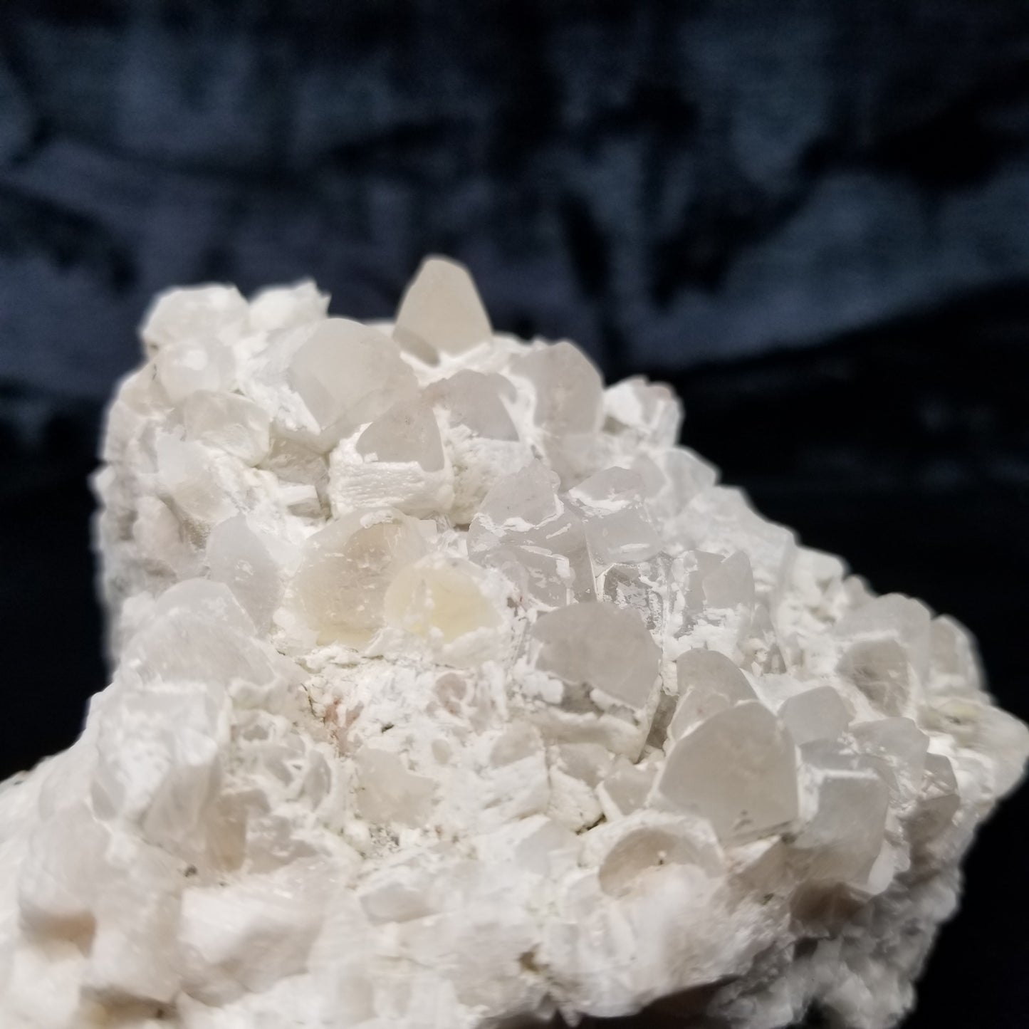 #11179 White Dolomite on clear Dogtooth Spar and Combined form Calcite cluster