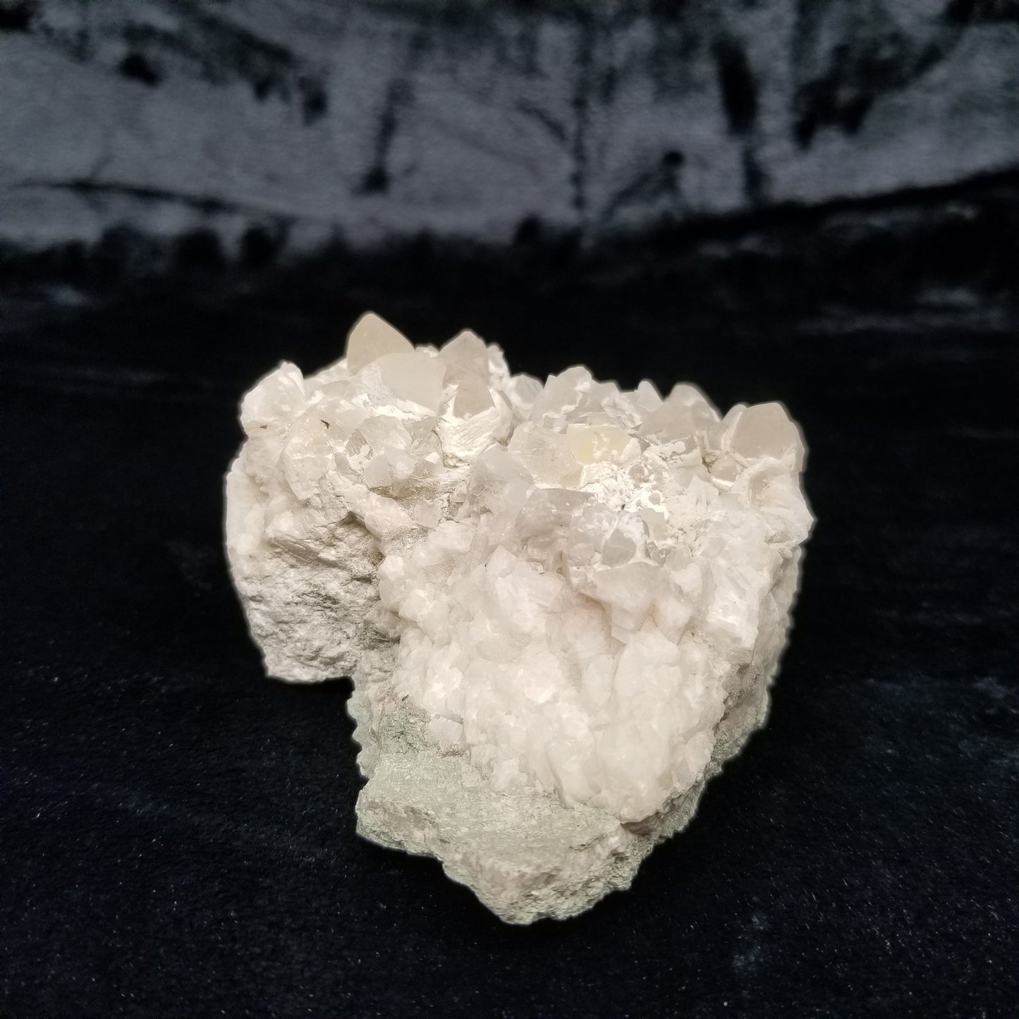 #11179 White Dolomite on clear Dogtooth Spar and Combined form Calcite cluster