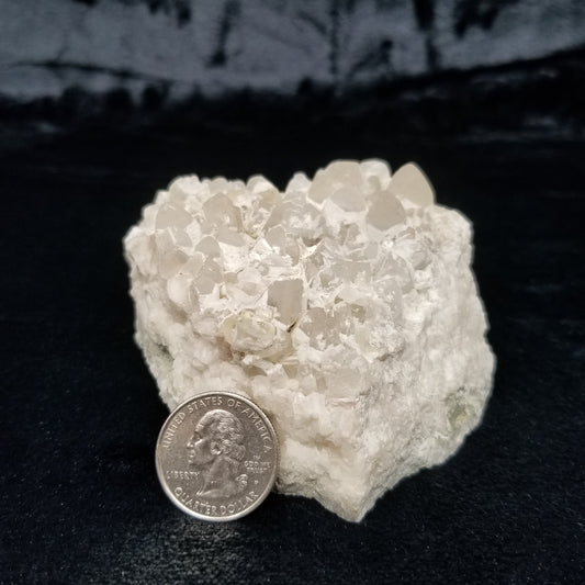 #11179 White Dolomite on clear Dogtooth Spar and Combined form Calcite cluster