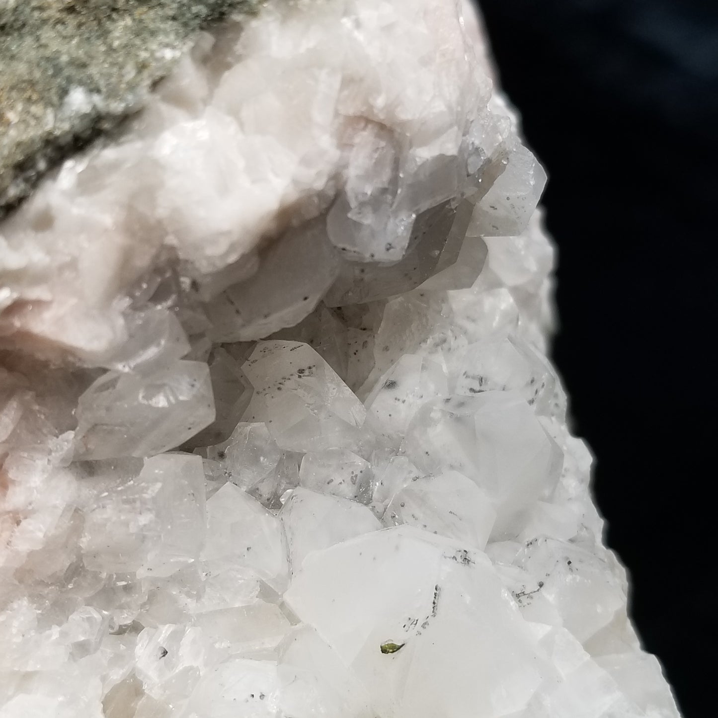 #11080 Chalcopyrite on super clear Combined form Calcite with Hematite and Chalcopyrite inclusions