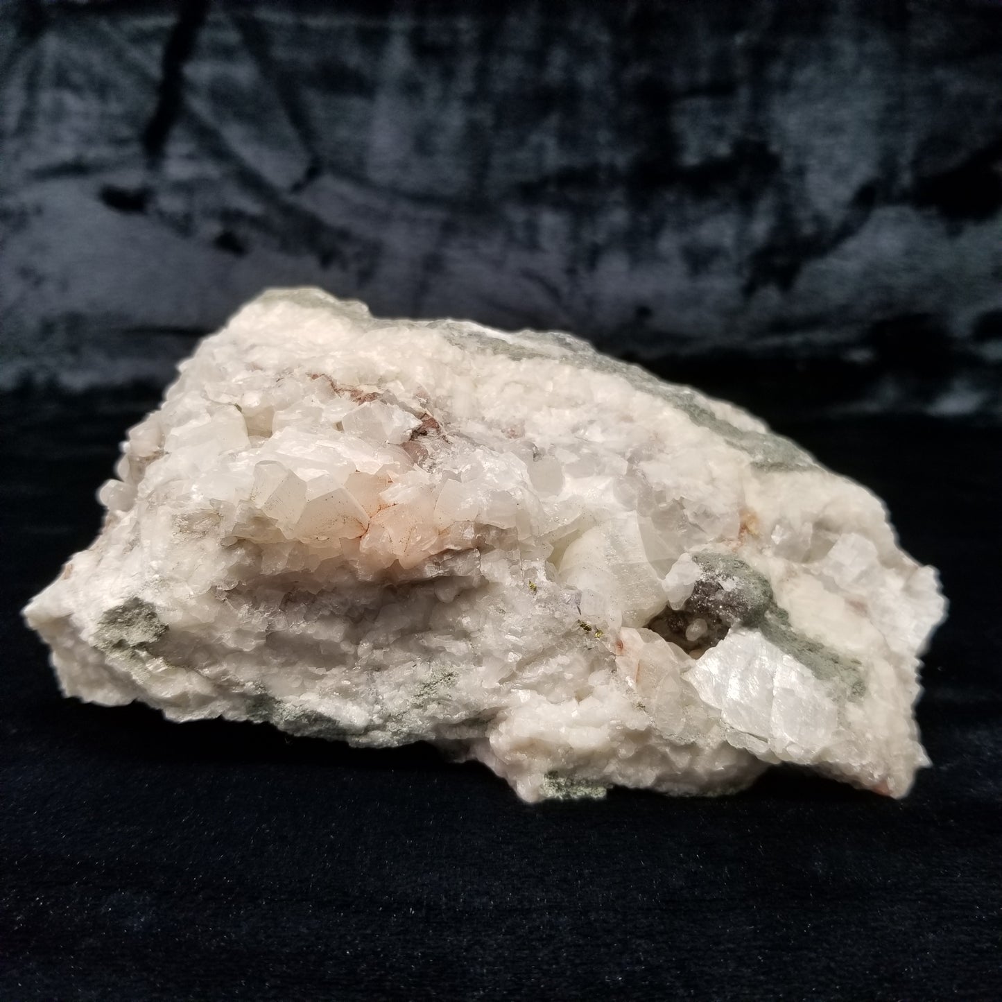 #11200 White Calcite formation and Combined form Calcite with small Spirit Quartz formation on matrix