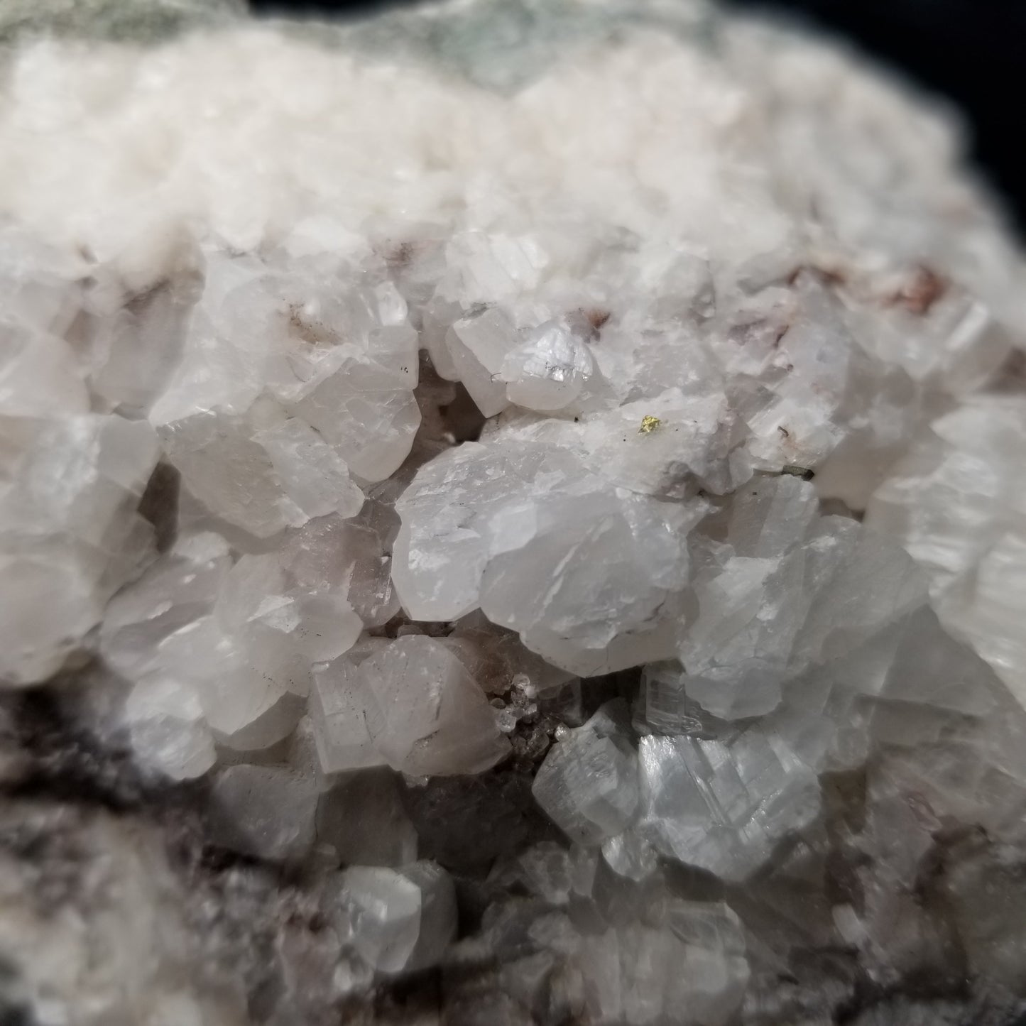 #11200 White Calcite formation and Combined form Calcite with small Spirit Quartz formation on matrix