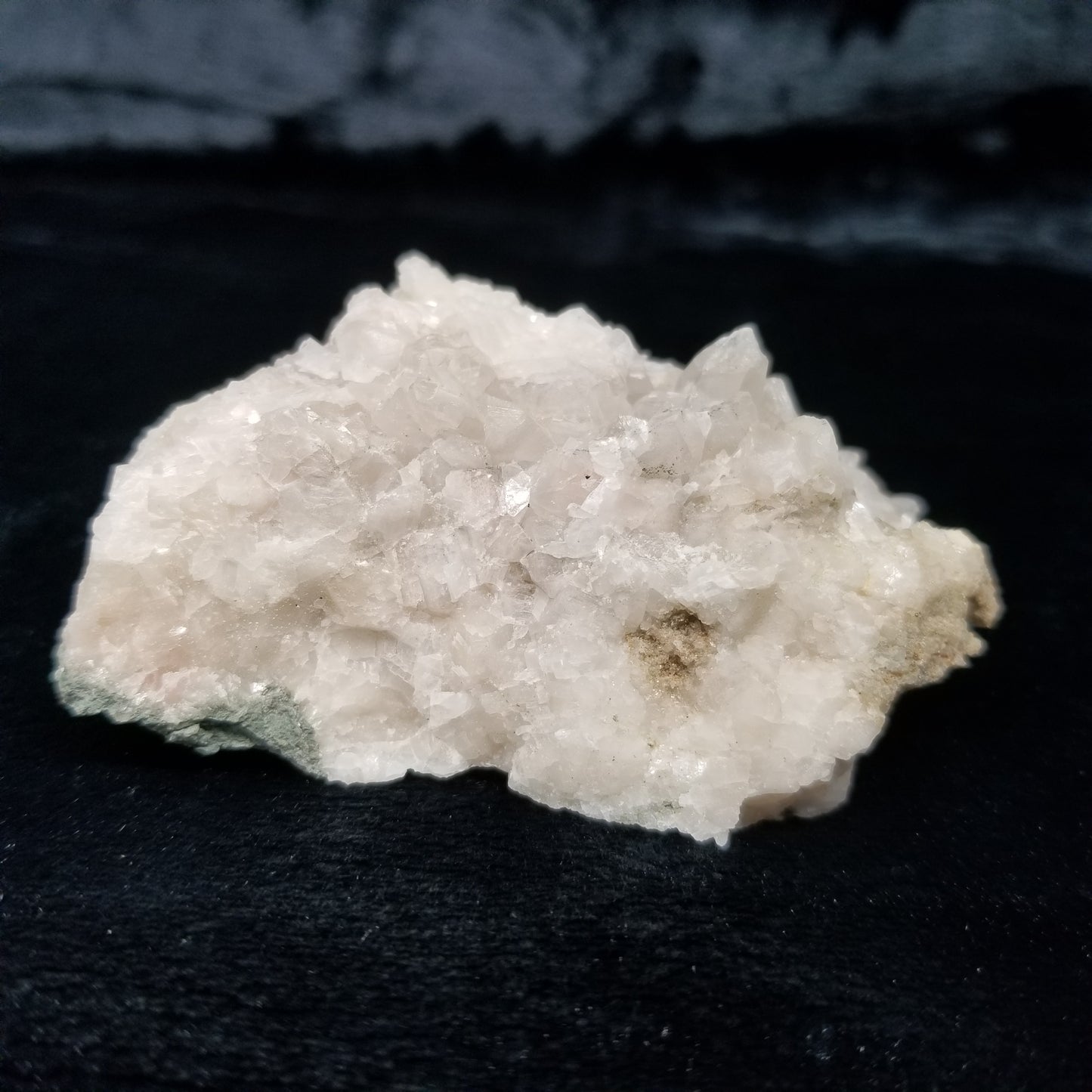 #11208 Chalcopyrite on clear Combined form Calcite on white Calcite matrix