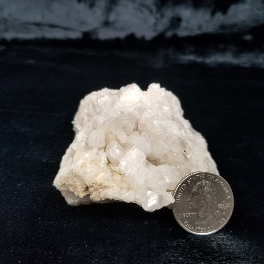 #11208 Chalcopyrite on clear Combined form Calcite on white Calcite matrix