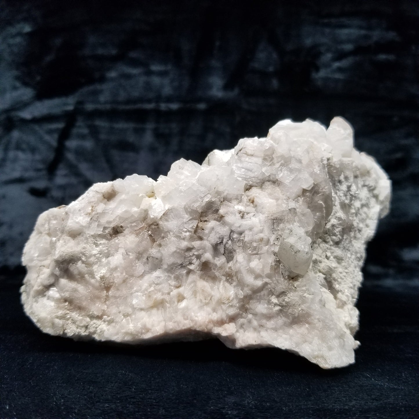 #11215 White Dolomite and Hematite formation on clear Combined form Calcite with Chalcopyrite inclusions