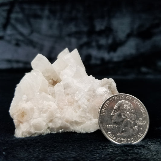 #11218 White block and clear small Combined form Calcite formation on matrix