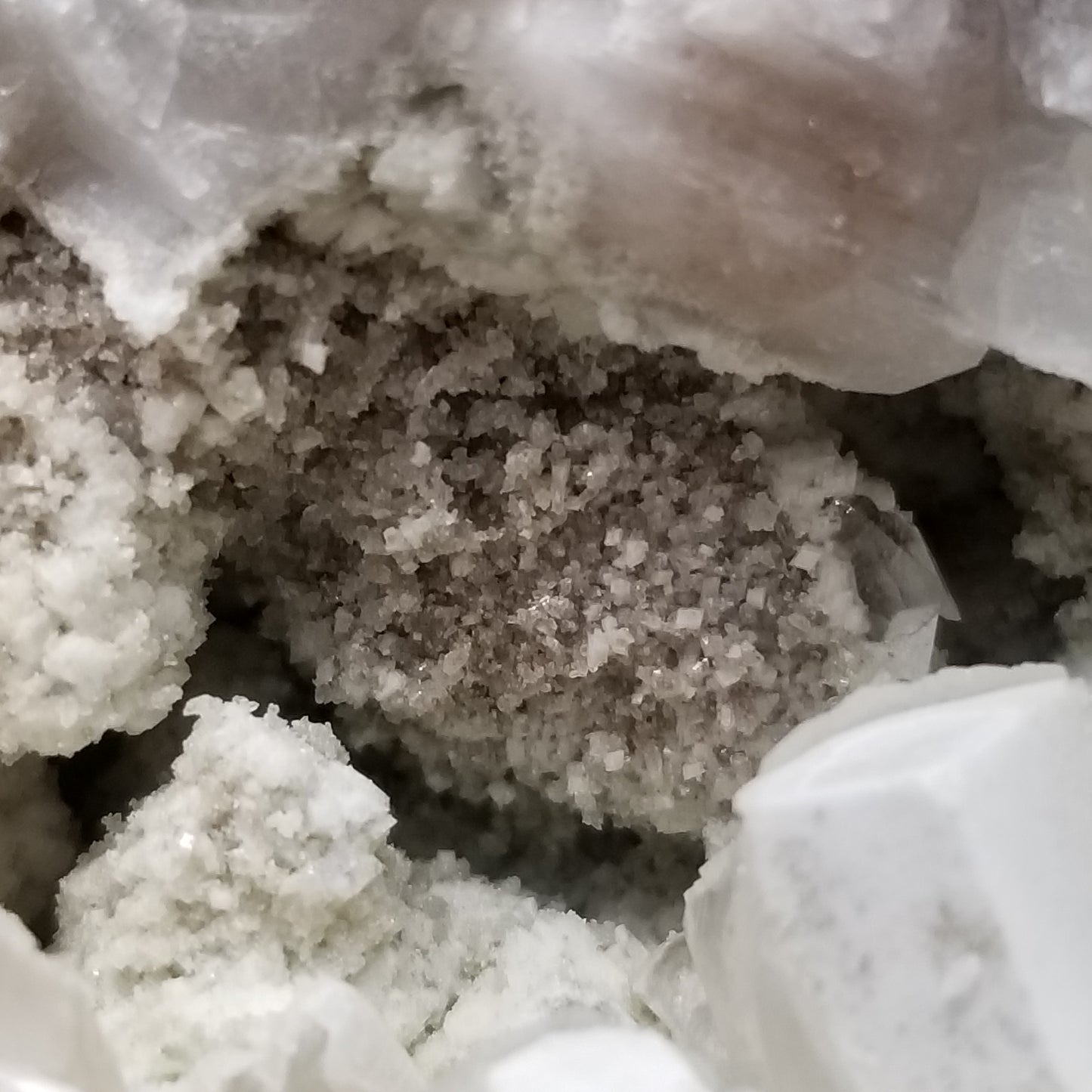 #11223 White Dolomite on Combined form Calcite on matrix