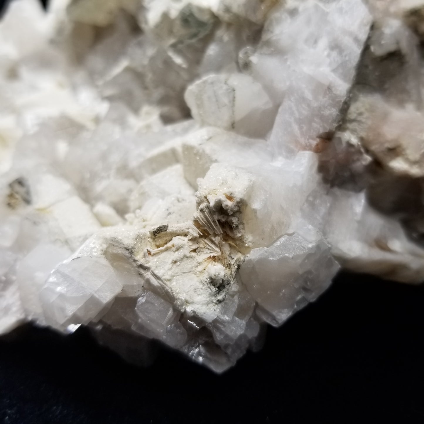 #11224 Chalcopyrite and white Dolomite on clear Combined form Calcite with Chalcopyrite inclusions