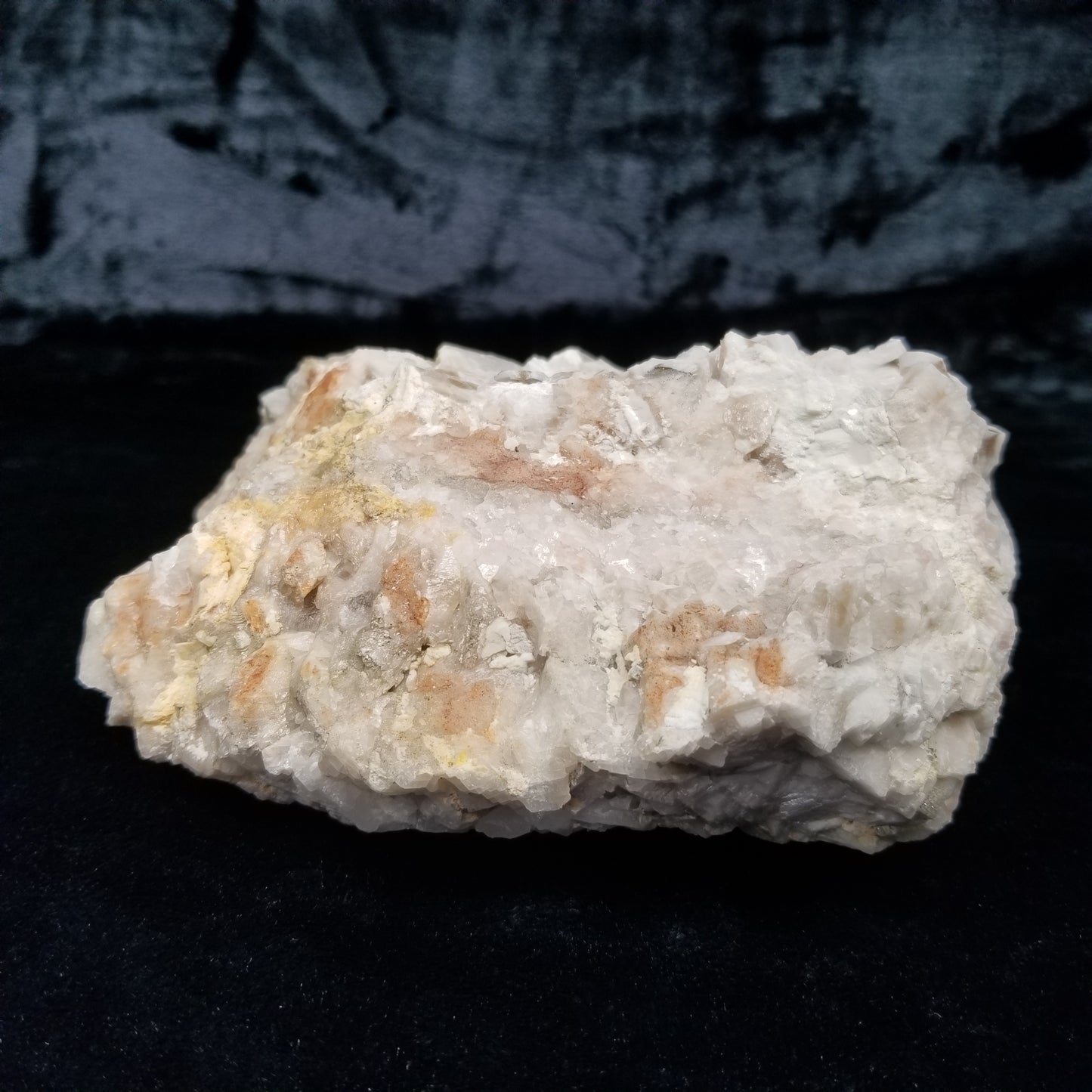 #11224 Chalcopyrite and white Dolomite on clear Combined form Calcite with Chalcopyrite inclusions