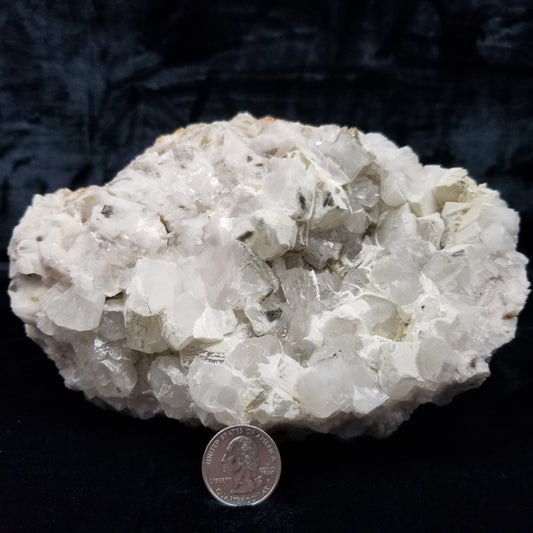 #11224 Chalcopyrite and white Dolomite on clear Combined form Calcite with Chalcopyrite inclusions