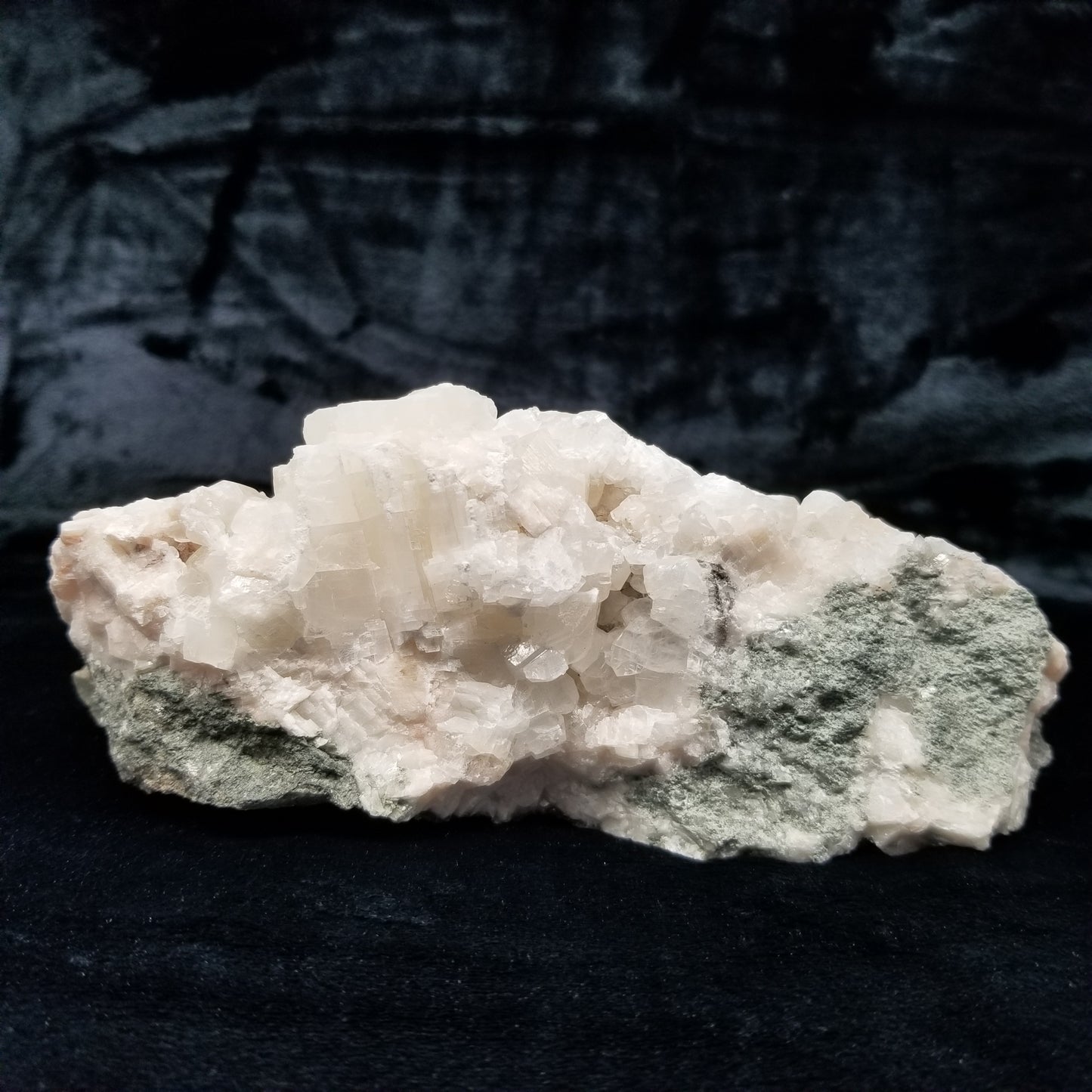 #11227 White Calcite and clear Combined form Calcite with Hematite inclusions