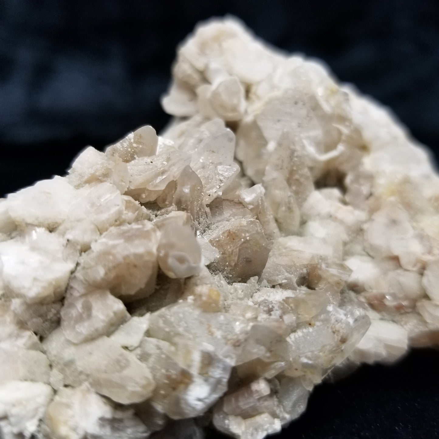 #11229 White Dolomite and Chalcopyrite on Combined form Calcite with Chalcopyrite inclusions