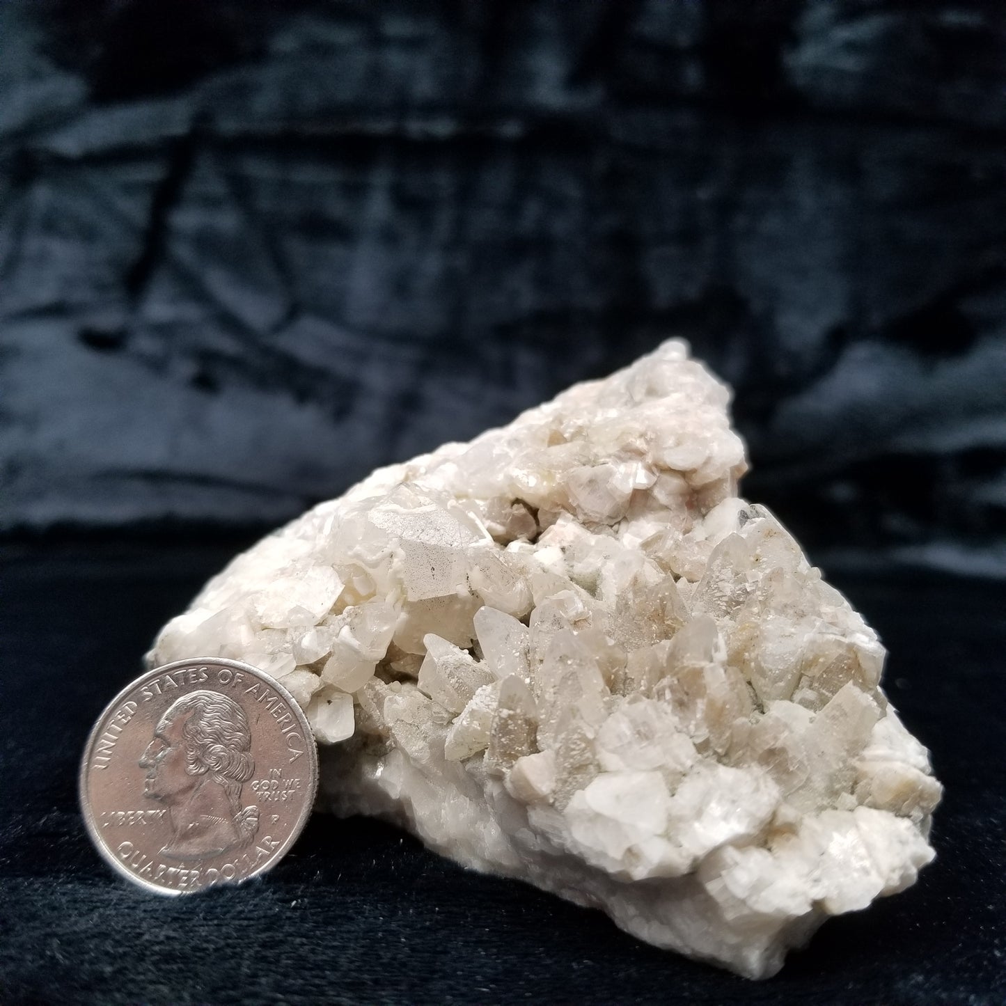 #11229 White Dolomite and Chalcopyrite on Combined form Calcite with Chalcopyrite inclusions