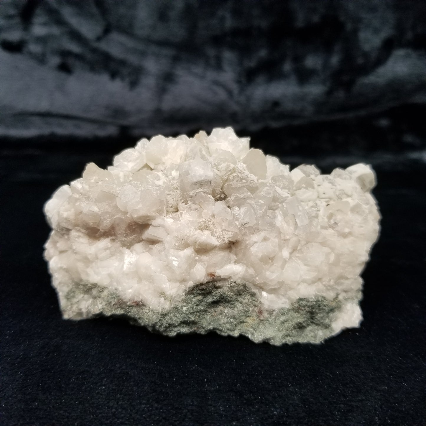 #11230 White Dolomite on Combined from Calcite cluster