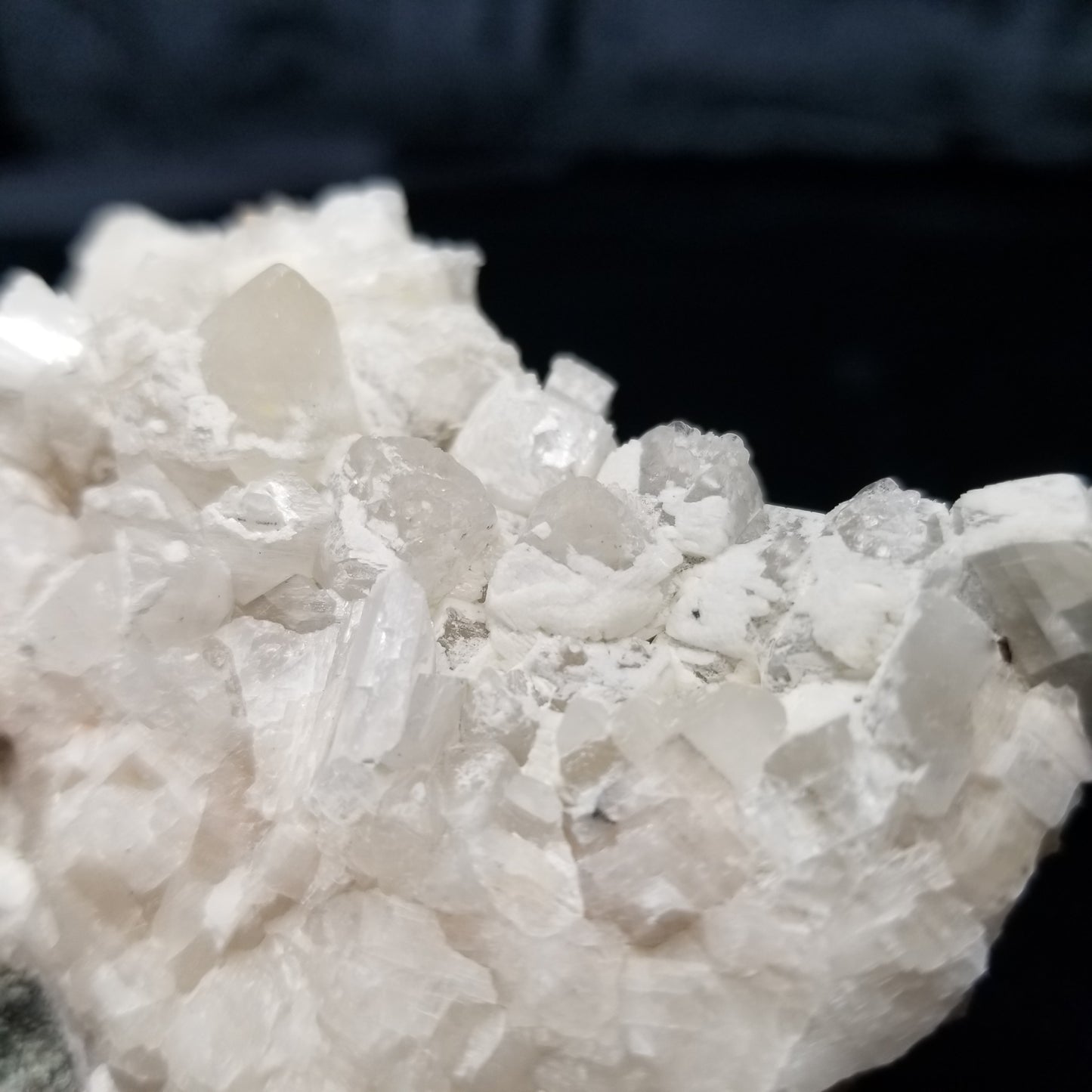 #11230 White Dolomite on Combined from Calcite cluster