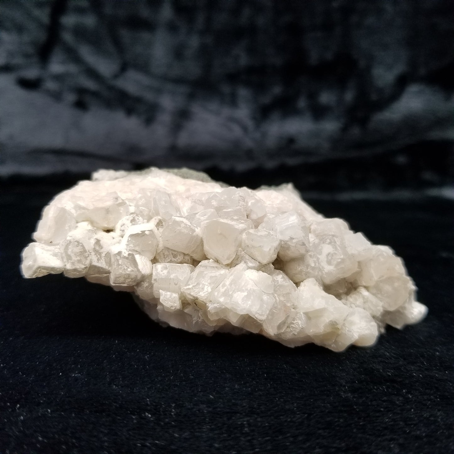 #11230 White Dolomite on Combined from Calcite cluster