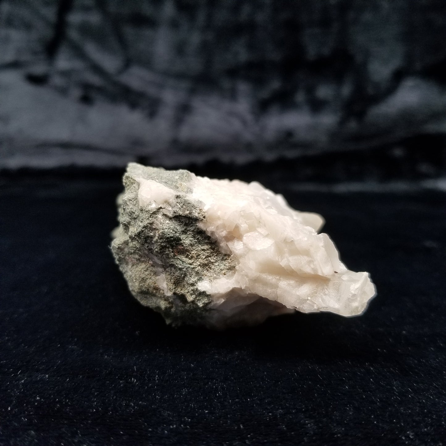 #11230 White Dolomite on Combined from Calcite cluster