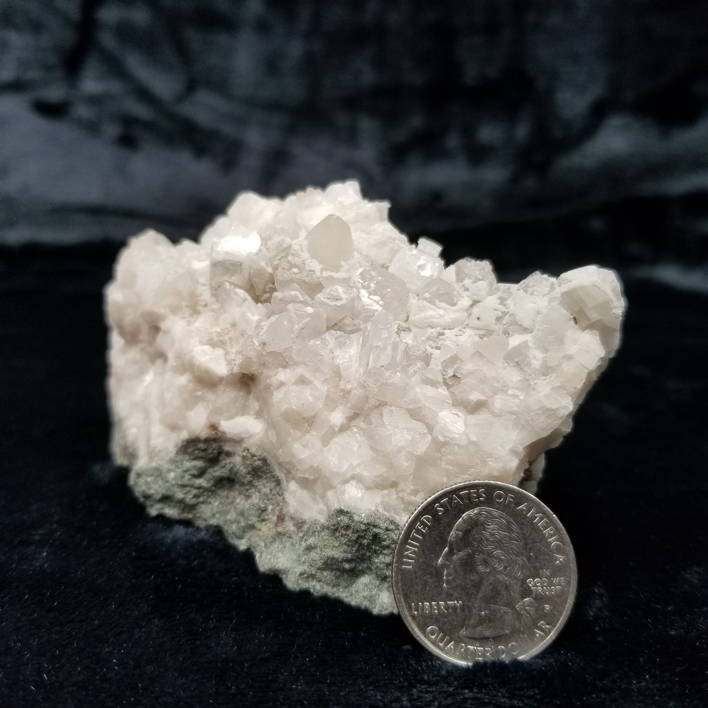 #11230 White Dolomite on Combined from Calcite cluster