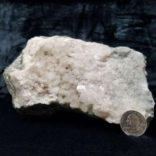 #11231 Chalcopyrite on clear Combined form Calcite with Hematite inclusions on matrix
