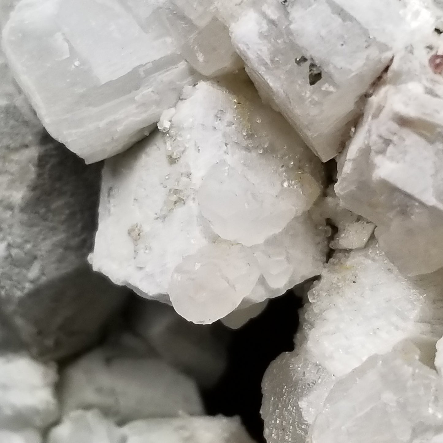 #11239 White Dolomite with Nailhead Spar Calcite on Combined form Clacite with millions of years formation on matrix