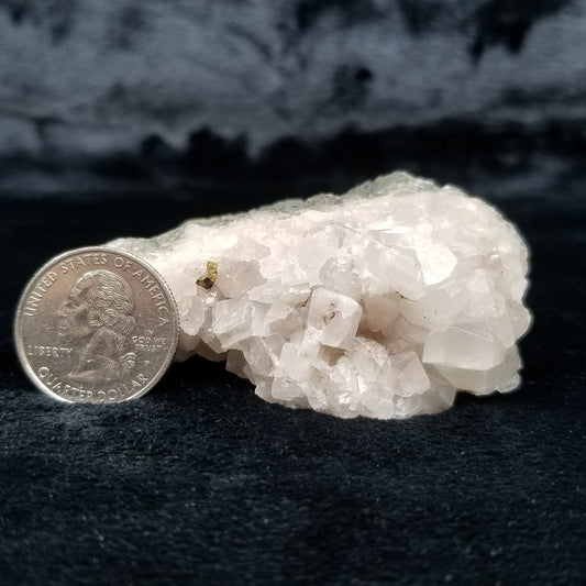 #11242 Chalcopyrite on clear Combined form Calcite on matrix