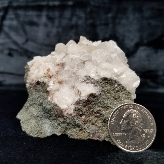 #11245 Chalcopyrite ore on clear Combined form Calcite cluster