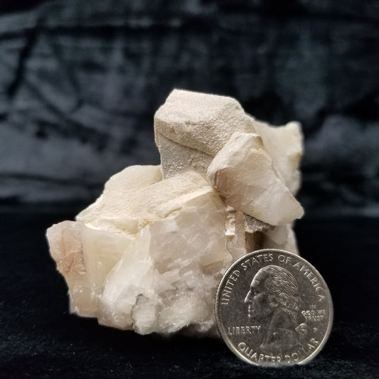 #11249 White Dolomite on Combined form Calcite formation