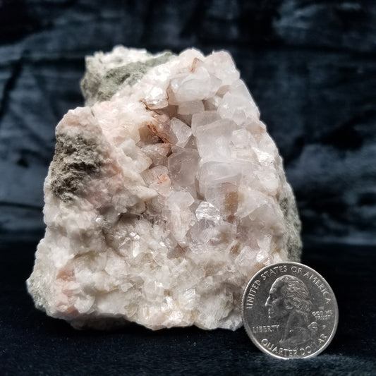 #11250 Clear Combined form Calcite with Hematite inclusions on matrix