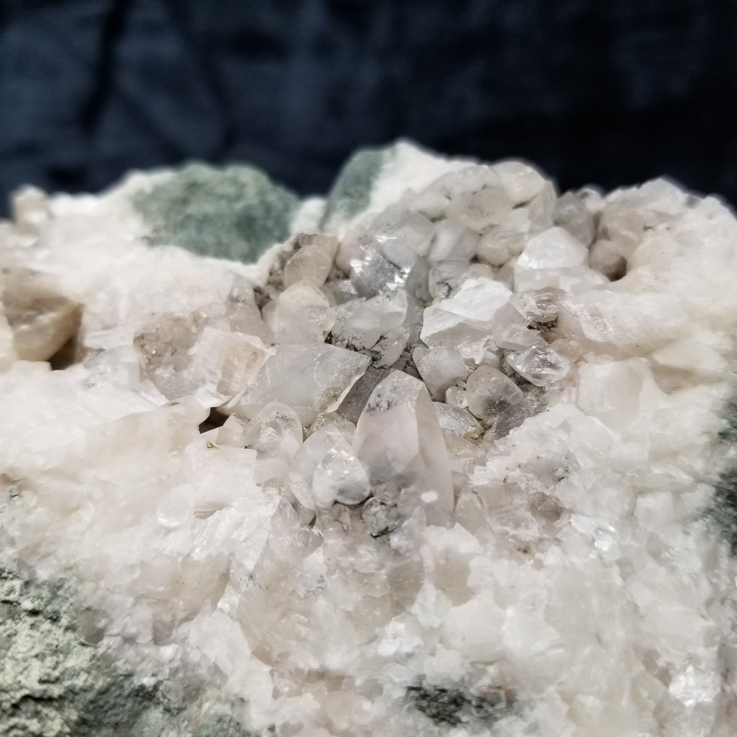 #11254 Chalcopyrite on clear Combined form Calcite with phantom Chalcopyrite inclusions