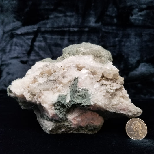 #11254 Chalcopyrite on clear Combined form Calcite with phantom Chalcopyrite inclusions