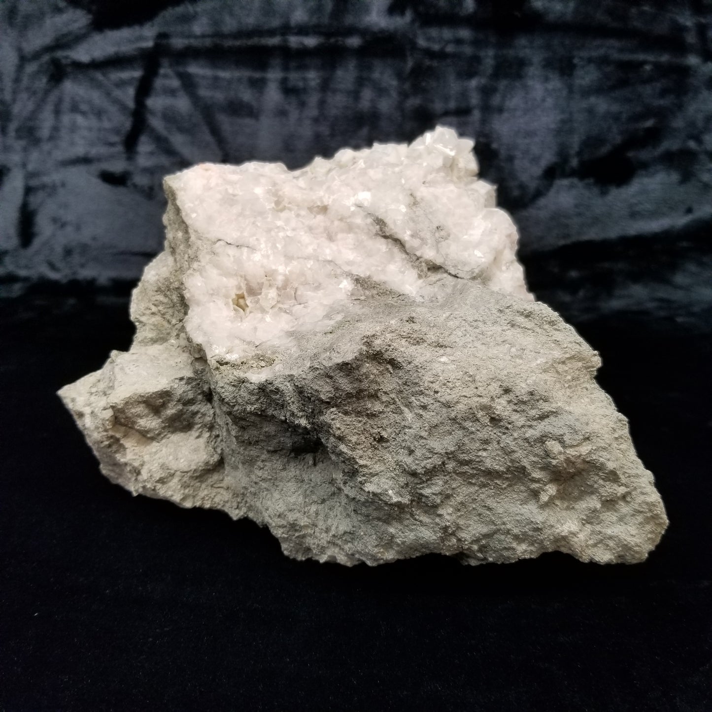 #11259 Small Dogtooth Spar Calcite on white Dolomite and Chalcopyrite on Combined form Calcite