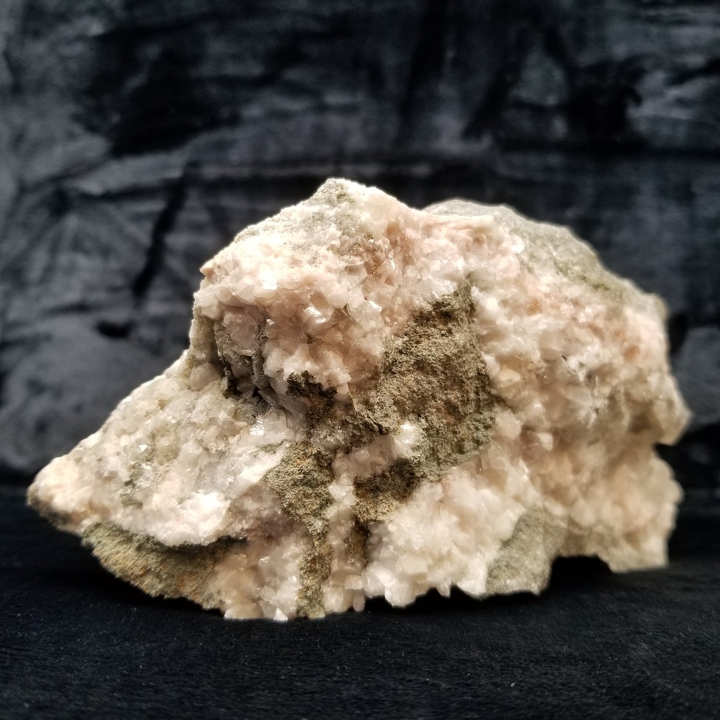 #11265 Chalcopyrite on clear Combined form Calcite with Hematite phantom inclusions on matrix