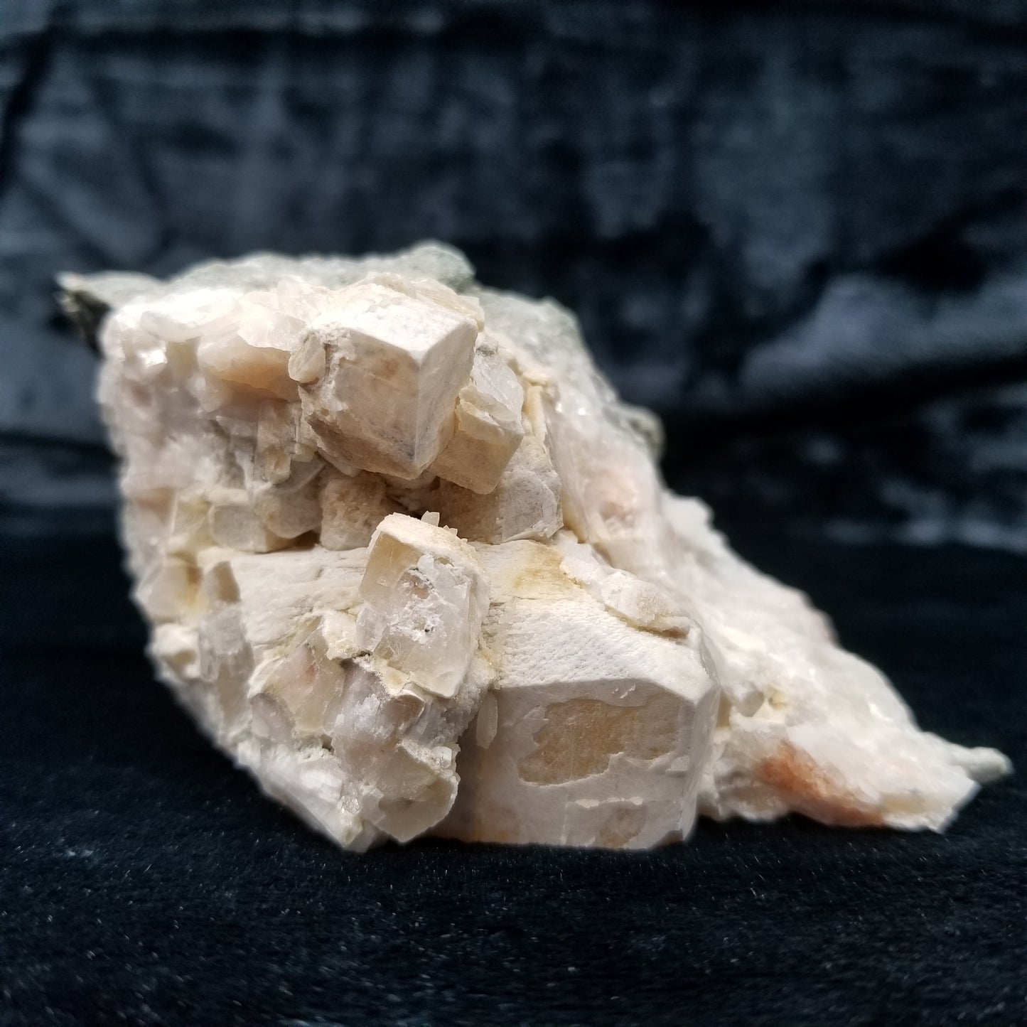 #11276 White Dolomite on yellow Combined form Calcite formation