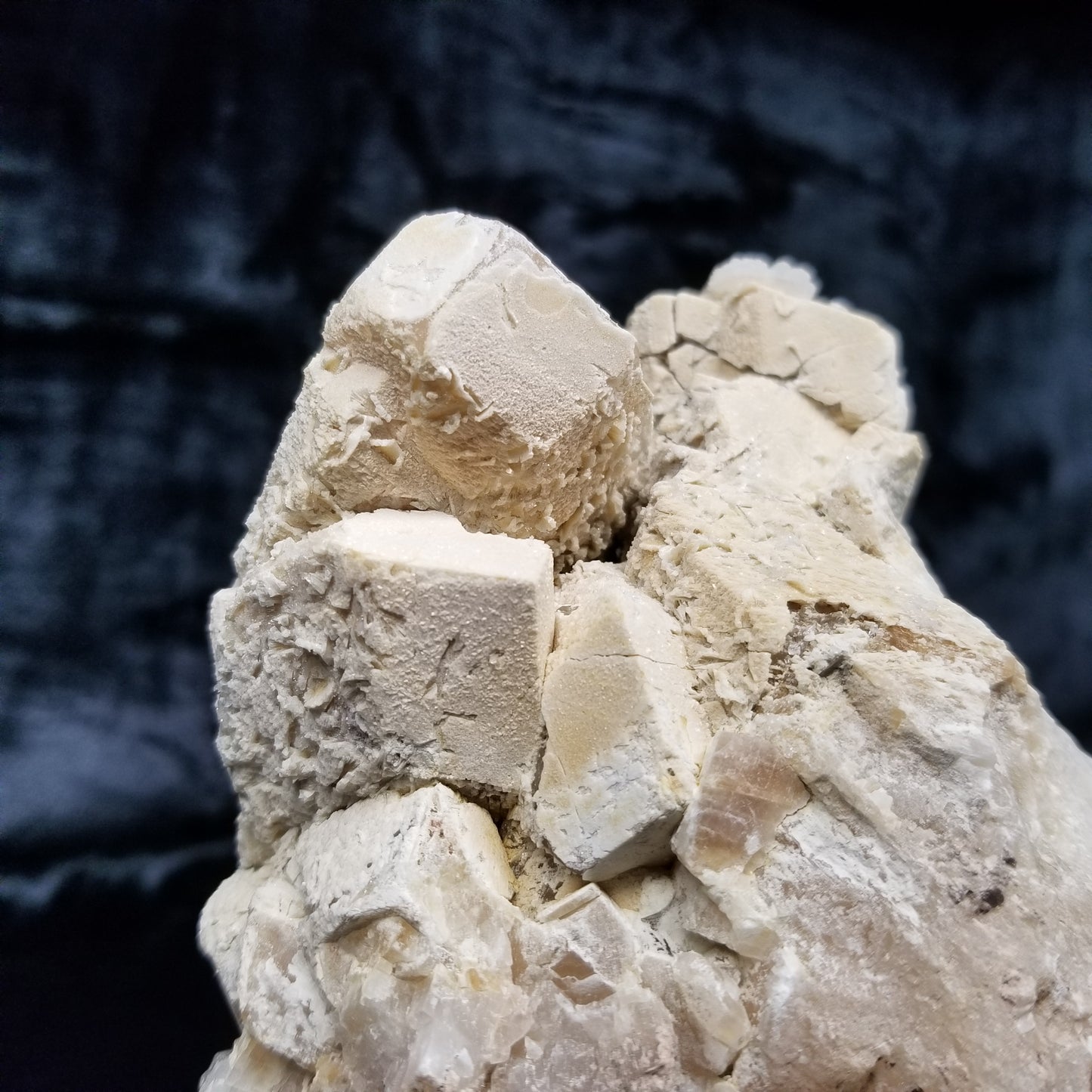 #11277 Calcite formation on Dolomite on Combined form yellow Calcite on honey Calcite block matrix