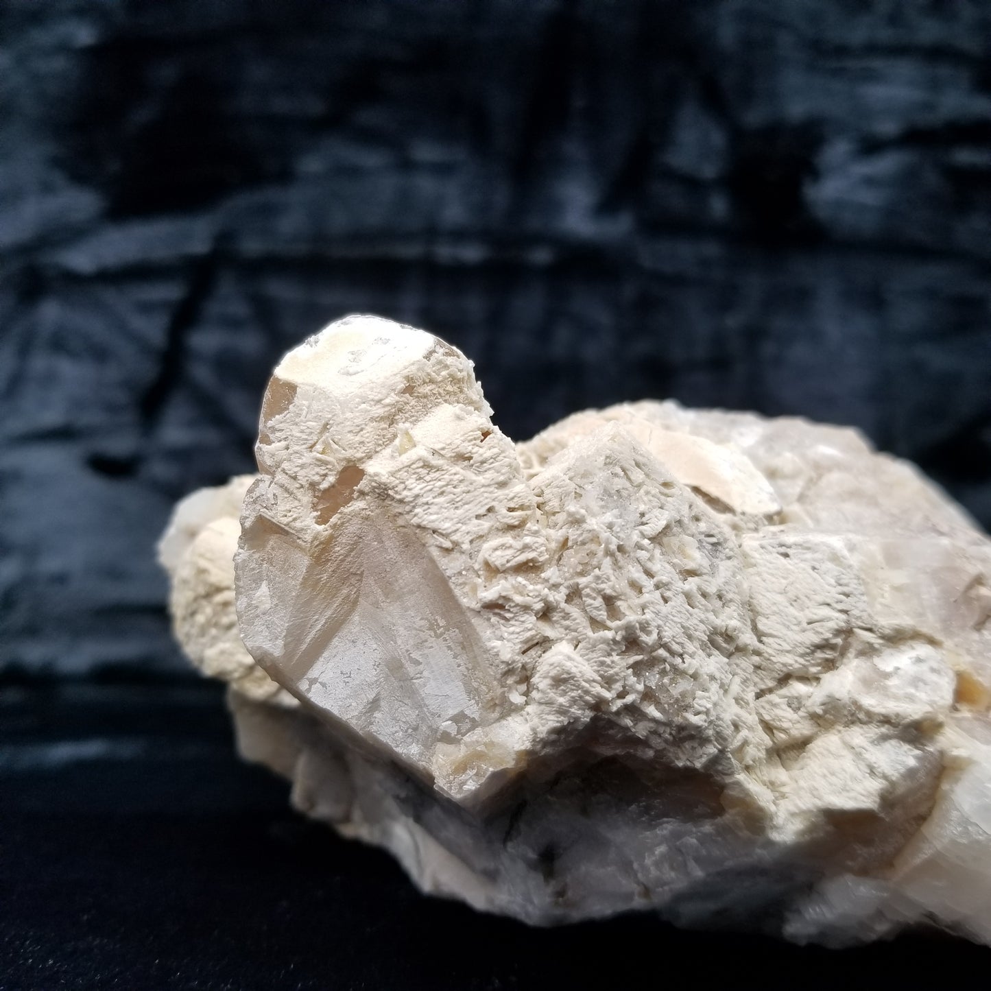 #11277 Calcite formation on Dolomite on Combined form yellow Calcite on honey Calcite block matrix