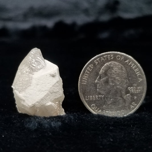 #11282 White Dolomite on clear Dogtooth Spar Calcite with Chalcopyrite inclusions