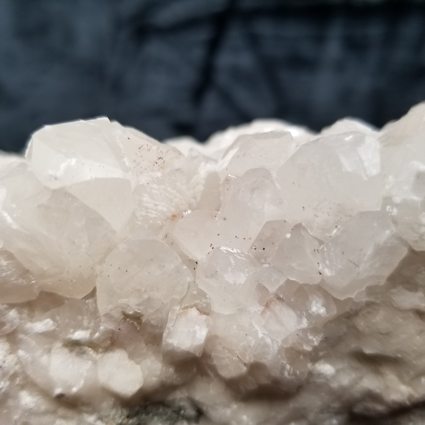 #11285 White Dolomite and Chalcopyrite on clear Combined form Calcite on matrix