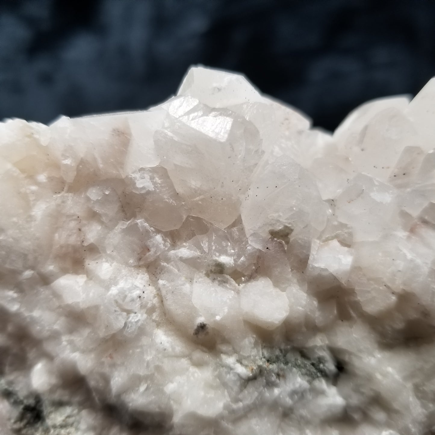 #11285 White Dolomite and Chalcopyrite on clear Combined form Calcite on matrix