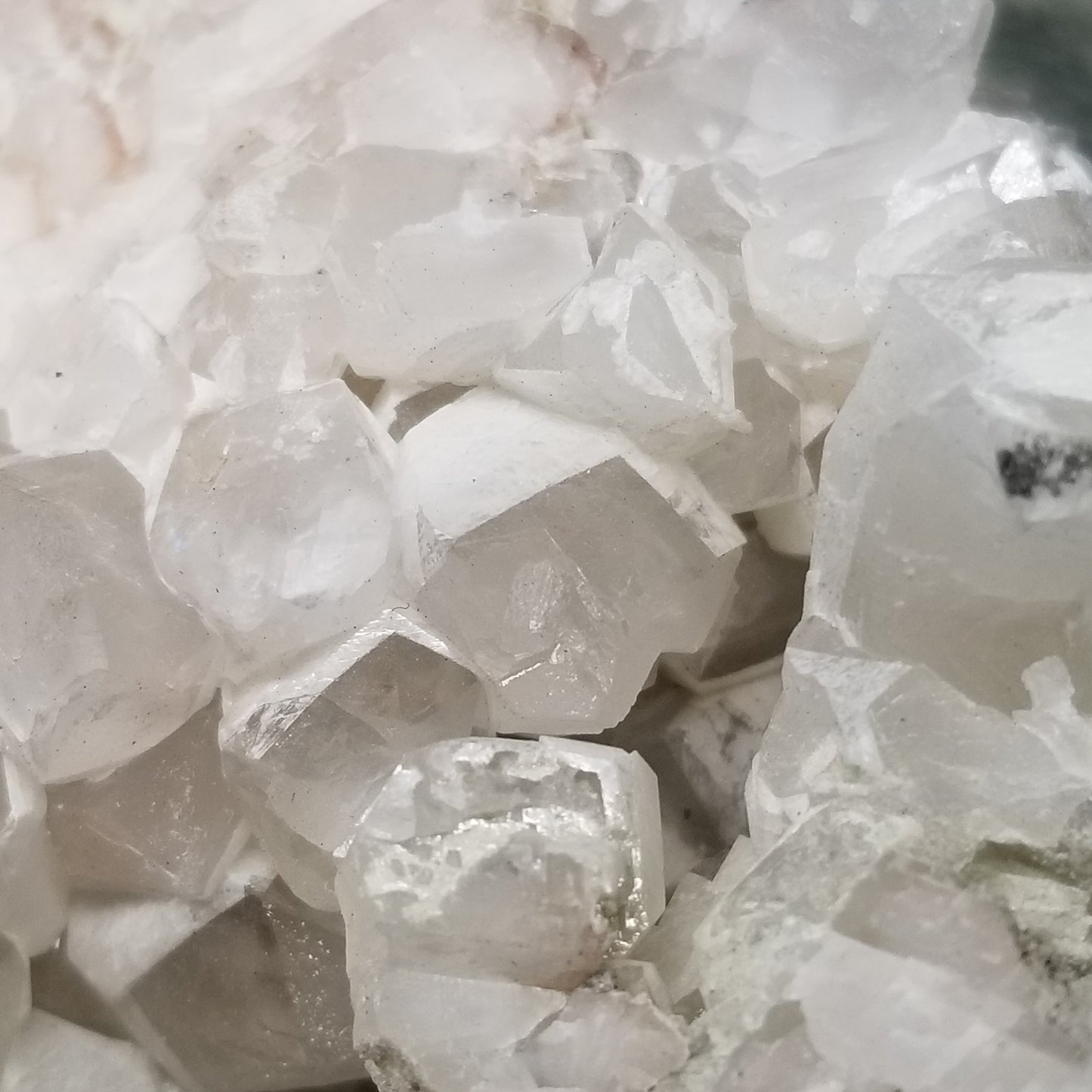 #11285 White Dolomite and Chalcopyrite on clear Combined form Calcite on matrix