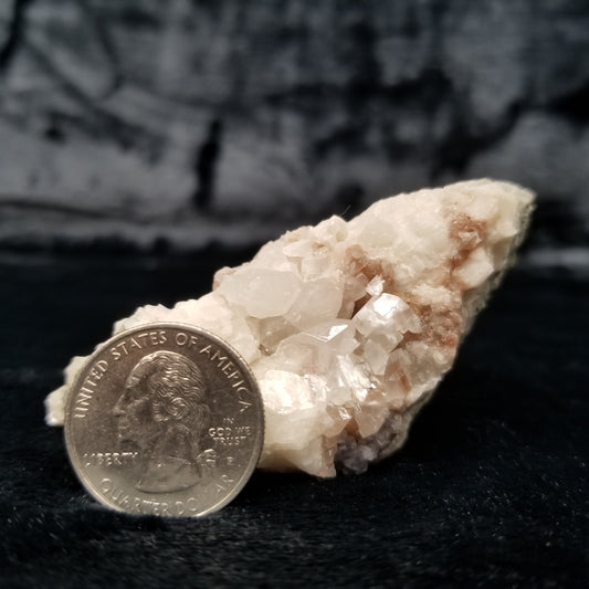 #11302 Clear Combined form Calcite with Hematite inclusions on matrix